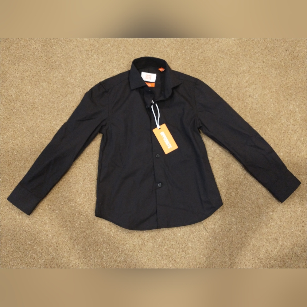 New OppoSuits Oops Suits Button Dress Long Sleeve Shirt Tailored Fit Black Kid 6